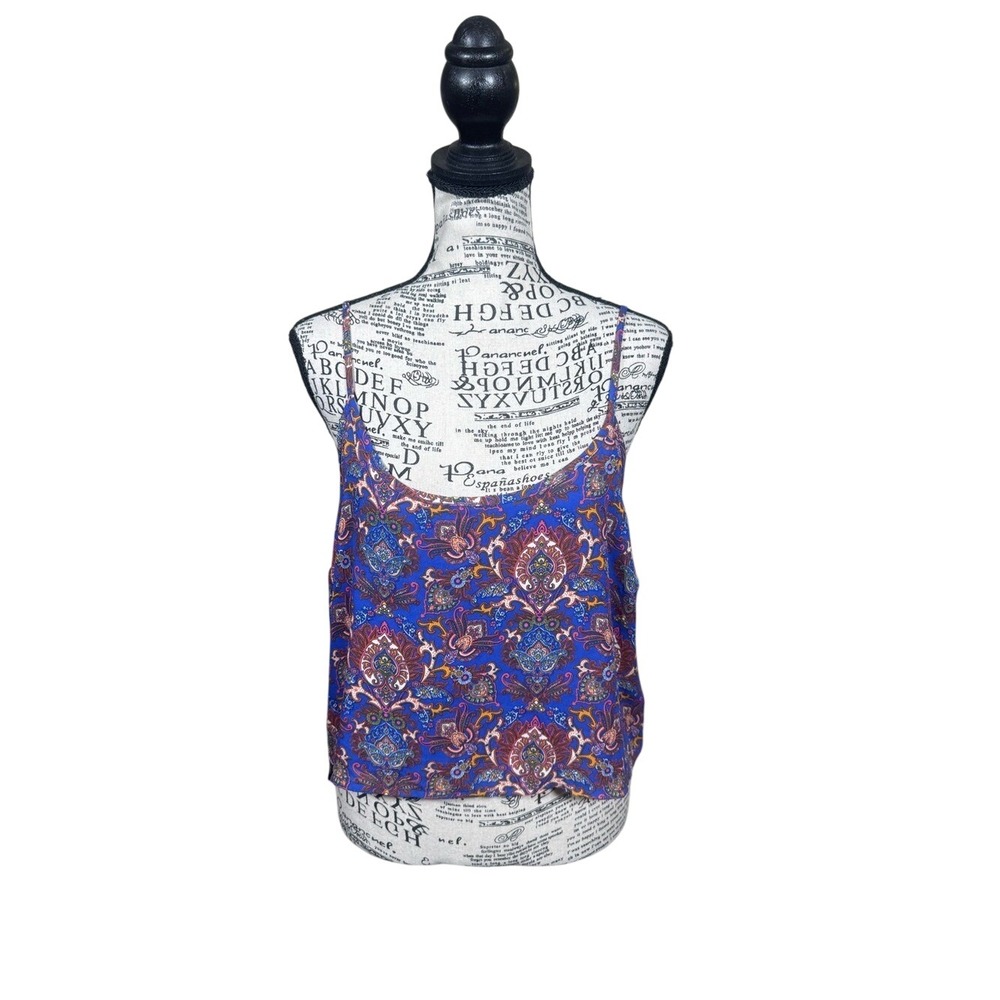 Forever 21 Blue Paisley Print Cami Tank